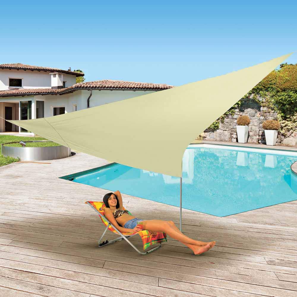 Terre Jardin - Voile d'ombrage triangulaire 5 mètres Ecru - Imagen 2