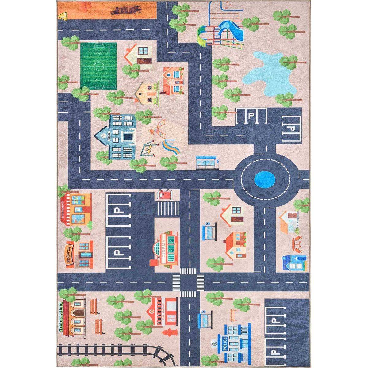 Jardindeco - Tapis intérieur à poils courts Alix 738 beige 80 x 150 cm - Image 1