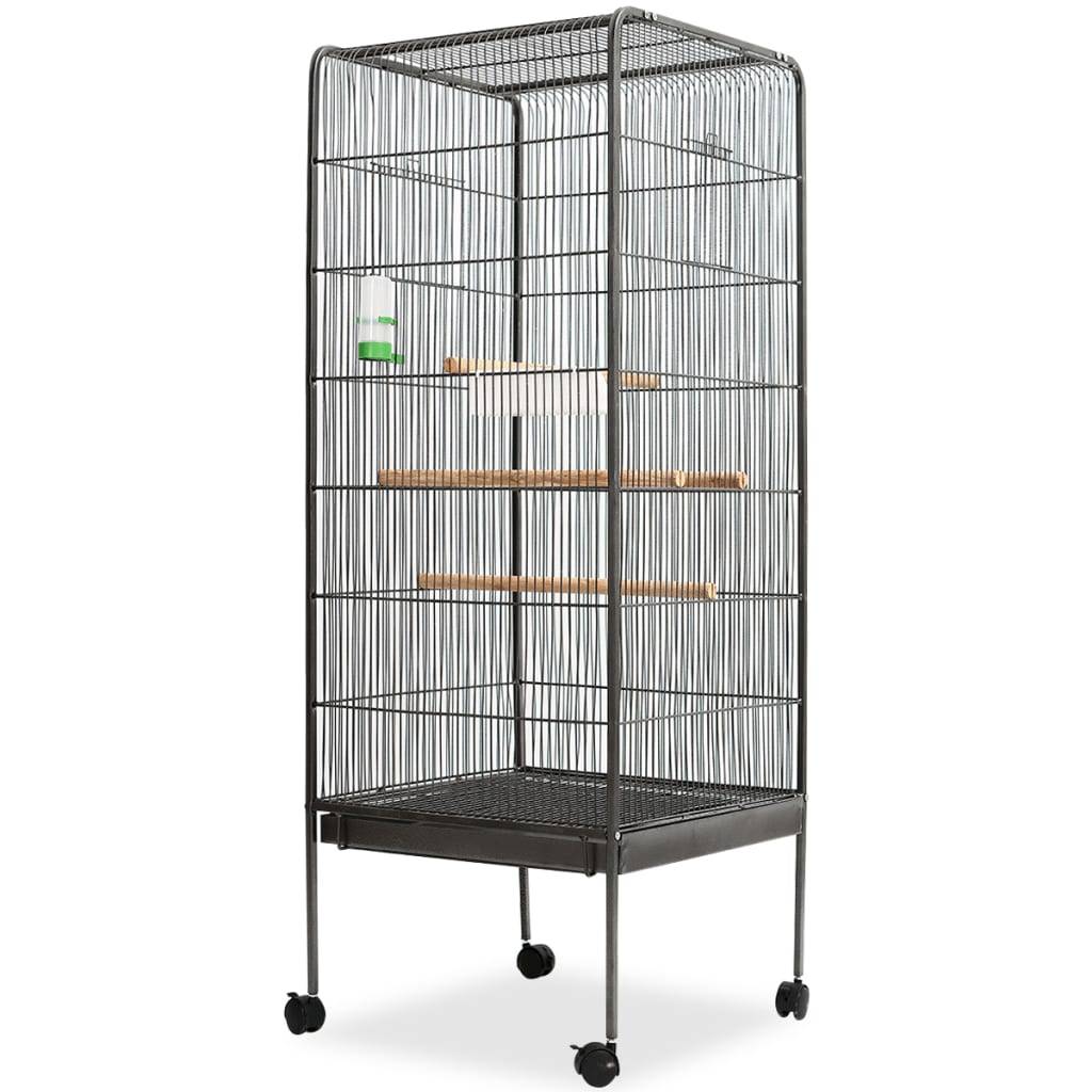 Vidaxl - Cage à oiseaux Noir 54 x 54 x 146 cm Acier vidaXL 170408 - Imagen 1