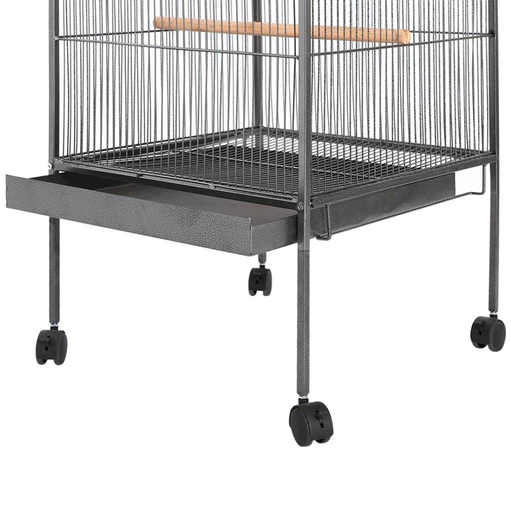 Vidaxl - Cage à oiseaux Noir 54 x 54 x 146 cm Acier vidaXL 170408 - Imagen 2