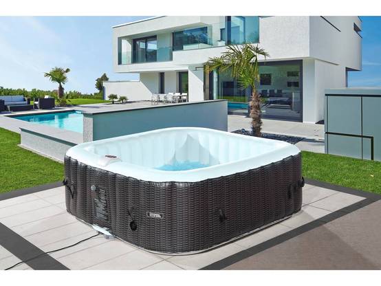 Spa Gonflable Nice En Pvc - 6 Places - Marron/crème -habitat Et Jardin - Image 2