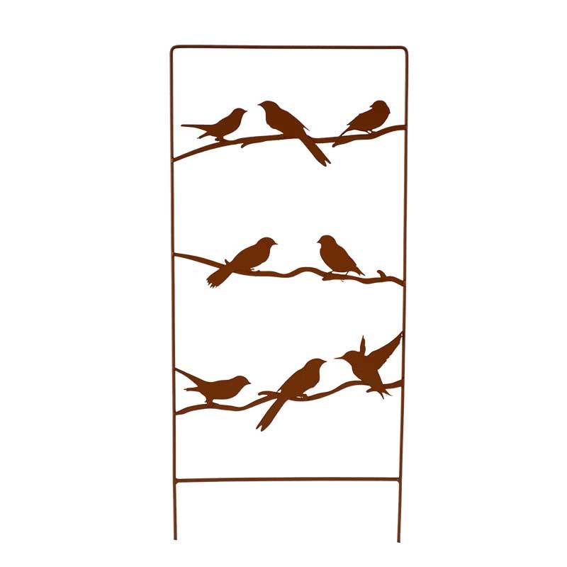La Grande Prairie - Treillage oiseaux fer marron 25x1x58cm - Image 2