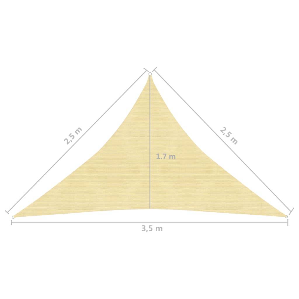 Helloshop26 - Voile toile d'ombrage parasol 160 g/m² 2,5 x 2,5 x 3,5 m PEHD beige - Imagen 6