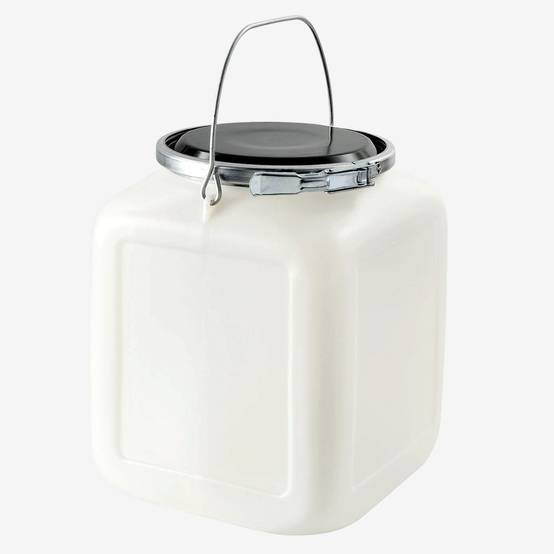 Bonbonne 20 L + genouillère métal + couvercle - blanc - Gilac