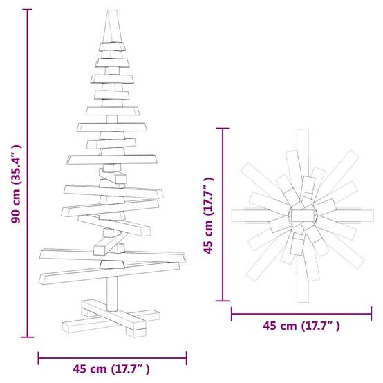 ComfortXL - Sapin de Noël en bois de pin massif à décorer branches ajustables Marron 90 cm – ComfortXL Outdoor Living - Image 10