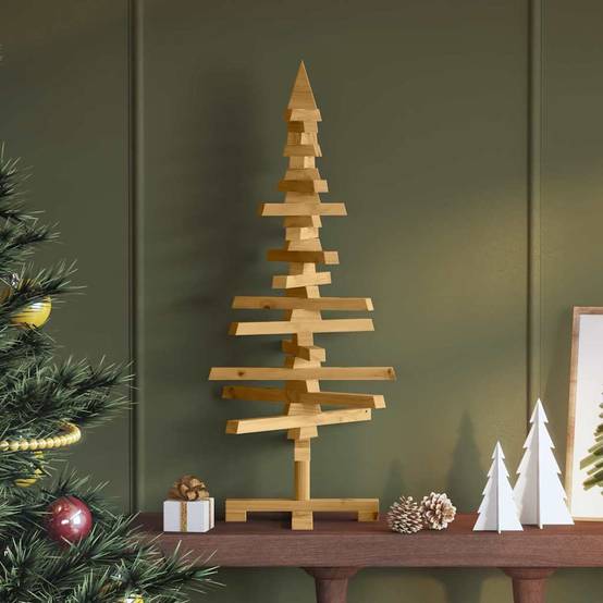 ComfortXL - Sapin de Noël en bois de pin massif à décorer branches ajustables Marron 90 cm – ComfortXL Outdoor Living - Image 1