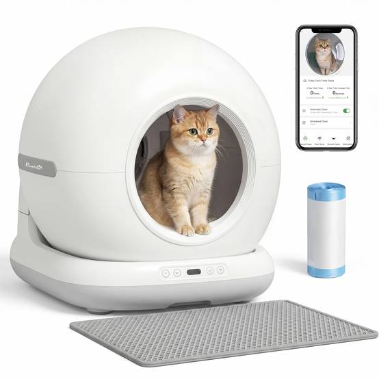 Timestap Camera Litière autoportante avec caméra HD, bac 7L et capteurs, PP/ABS, 58 ...