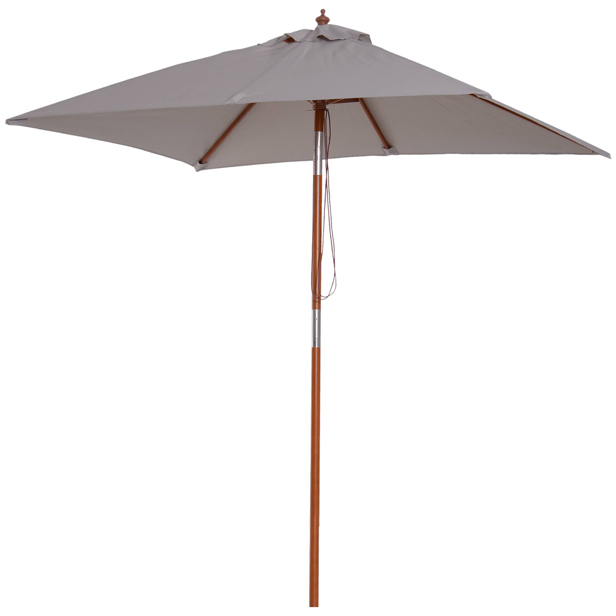 ComfortXL - Parasol rectangulaire bois balcon inclinable anti UV 200x150cm gris - ComfortXL Outdoor Living - Image 2