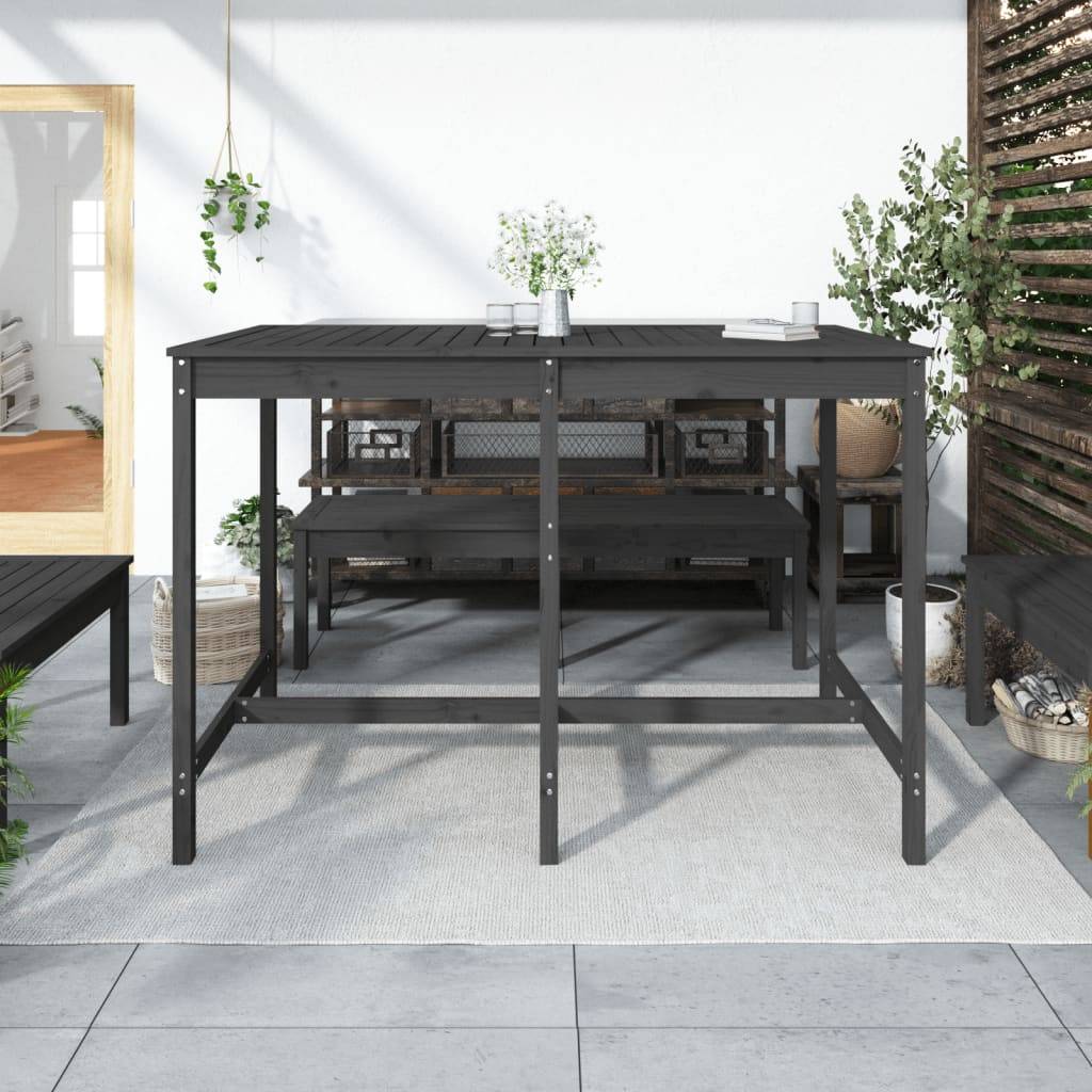 Table de jardin bois massif pin gris 159,5 x 82,5 x 110 cm - PANGIVO - Image 3