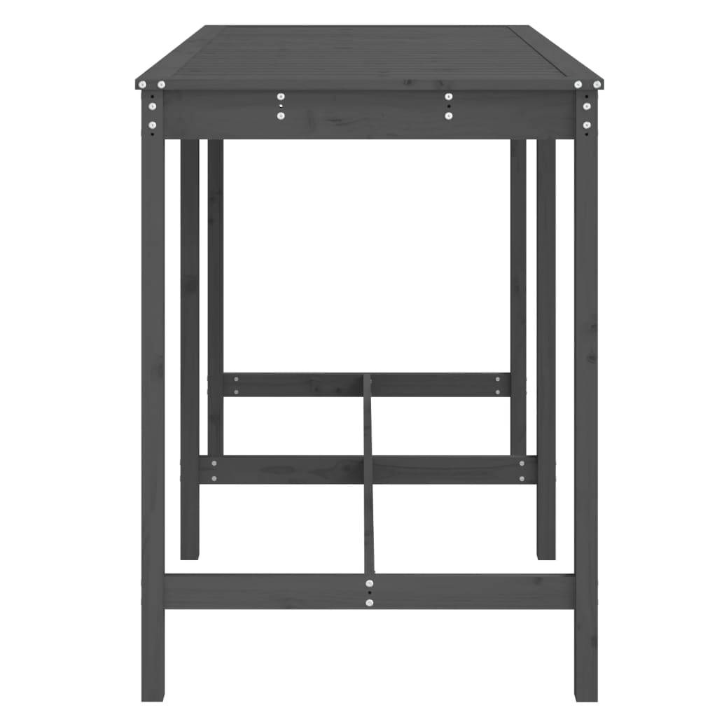 Table de jardin bois massif pin gris 159,5 x 82,5 x 110 cm - PANGIVO - Image 5