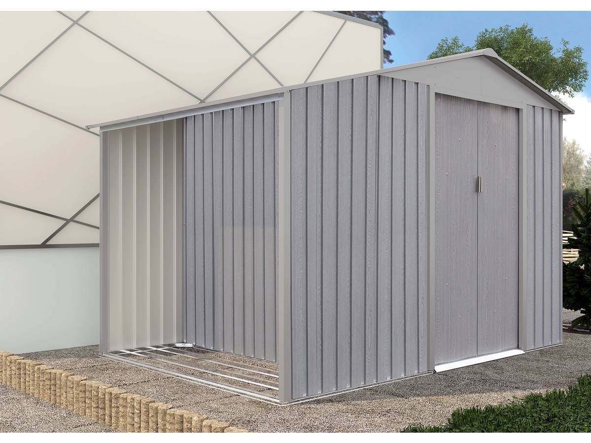Habitat Et Jardin - Abri Jardin Métal + Bucher "bois Vieilli 9163" - 5,31m² - 278 X 191 X 195 Cm -habitat Et Jardin - Imagen 2