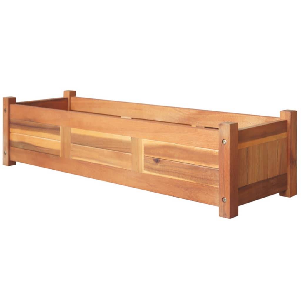 Helloshop26 - Jardinière lit surélevé plantes fleurs jardin 2 pièces 100 x 30 x 25 cm bois d'acacia - Imagen 2