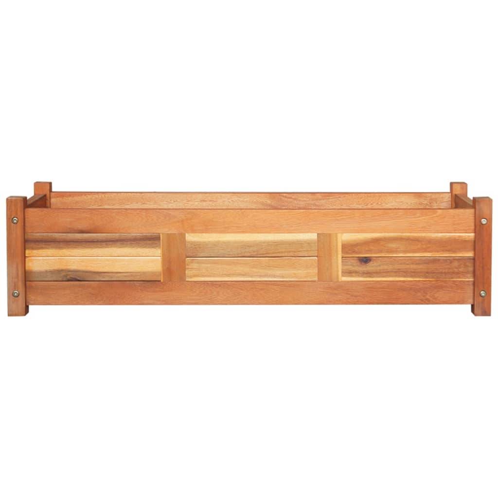 Helloshop26 - Jardinière lit surélevé plantes fleurs jardin 2 pièces 100 x 30 x 25 cm bois d'acacia - Imagen 3