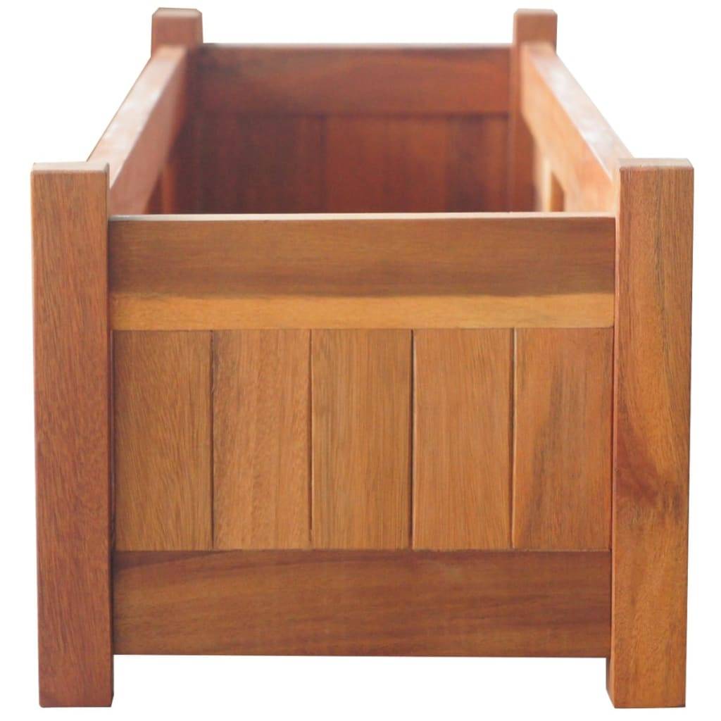 Helloshop26 - Jardinière lit surélevé plantes fleurs jardin 2 pièces 100 x 30 x 25 cm bois d'acacia - Imagen 5