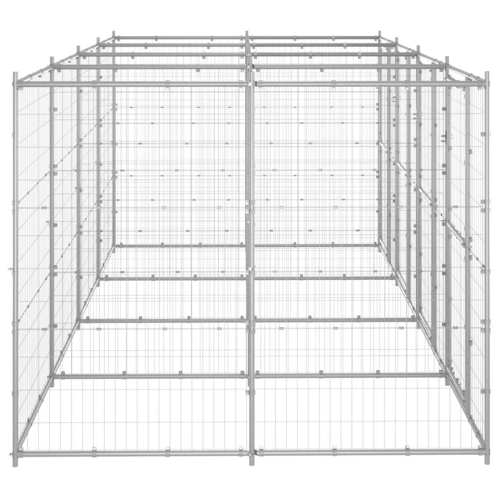 Helloshop26 - Chenil extérieur cage enclos parc animaux chien extérieur acier galvanisé 9,68 m² - Imagen 4