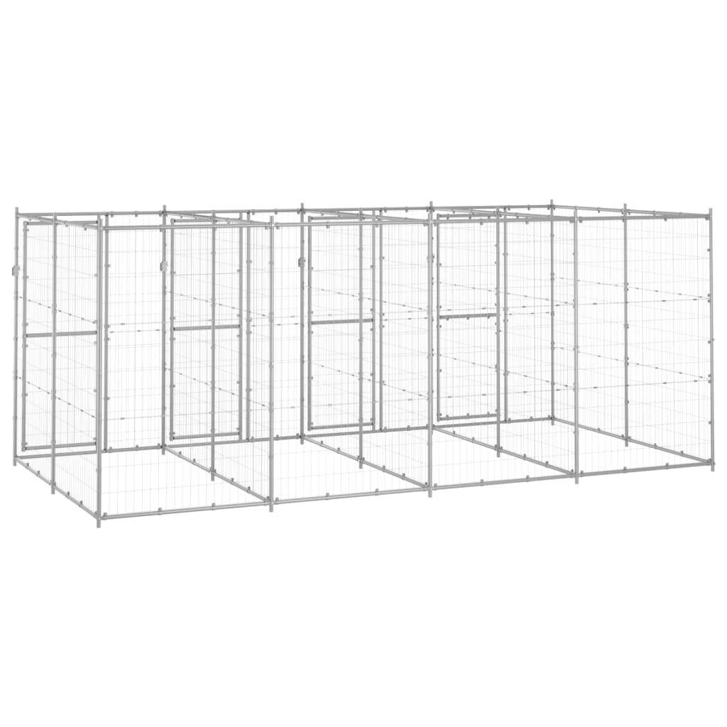 Helloshop26 - Chenil extérieur cage enclos parc animaux chien extérieur acier galvanisé 9,68 m² - Imagen 5