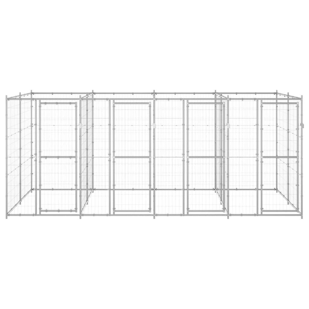 Helloshop26 - Chenil extérieur cage enclos parc animaux chien extérieur acier galvanisé 9,68 m² - Imagen 3