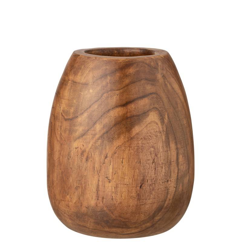 Pot en bois de paulownia brun 43x43x52cm - J-Line - Image 1