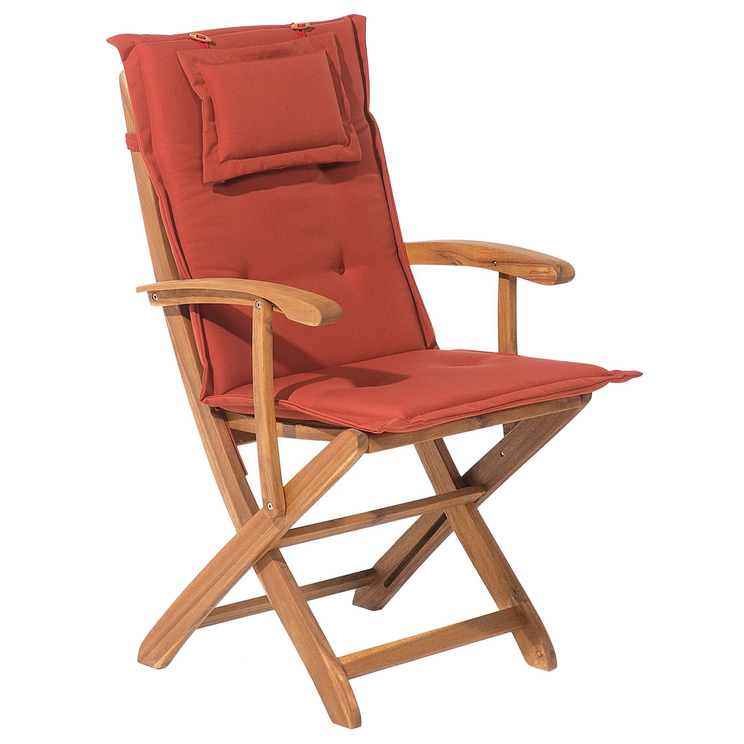 Beliani - Lot 2 Chaises de Jardin Pliables en Bois d'Acacia avec Coussins d'Assise Terracota Confort et Design pour Terrasse au Style Campagne Beliani - Imagen 4