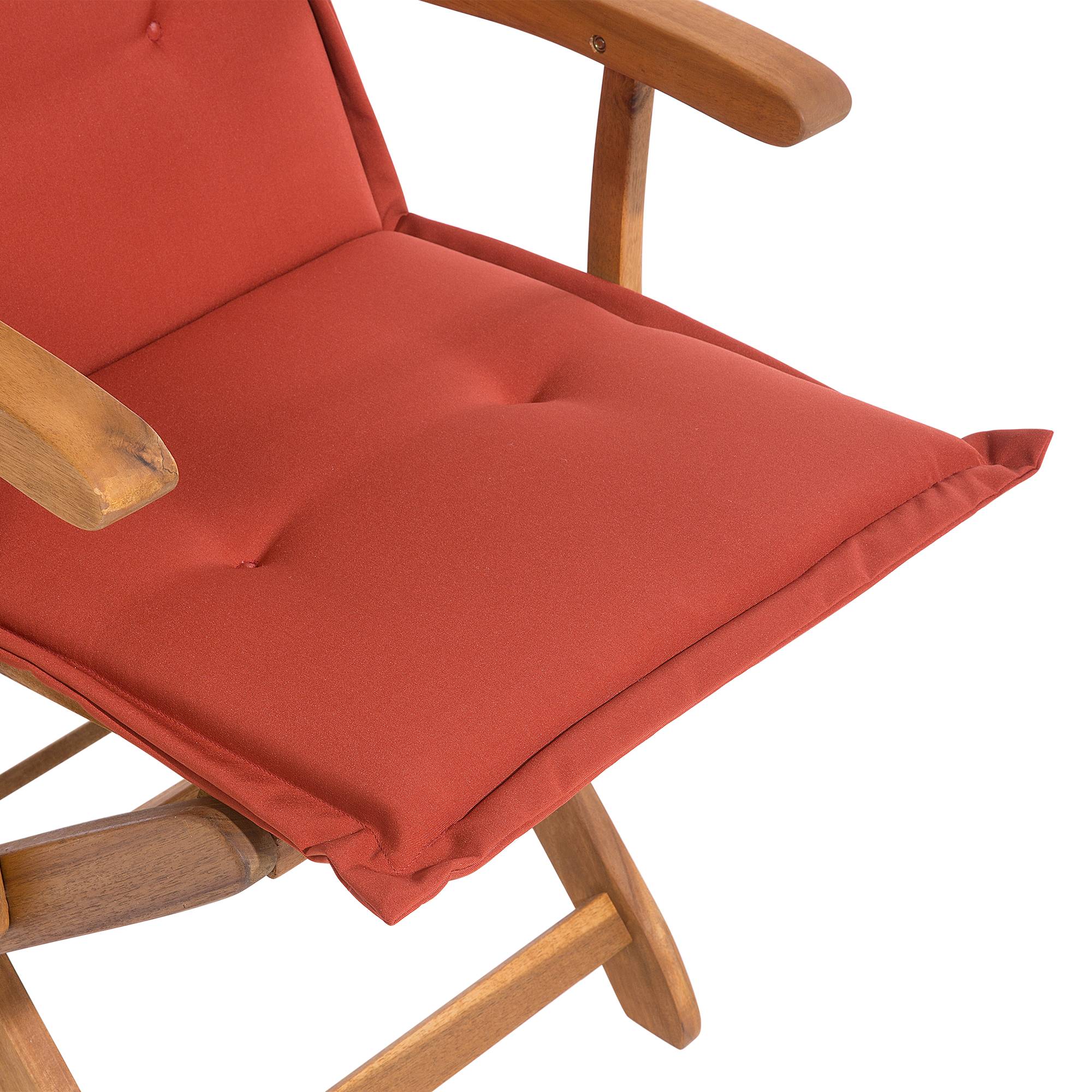 Beliani - Lot 2 Chaises de Jardin Pliables en Bois d'Acacia avec Coussins d'Assise Terracota Confort et Design pour Terrasse au Style Campagne Beliani - Imagen 5