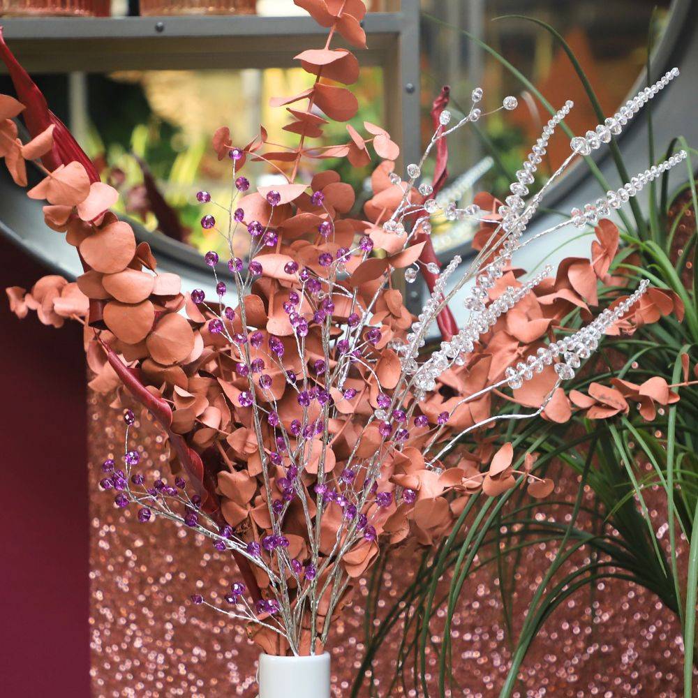 Branche de Fleurs «Cristal» en verre transparent 90cm Chemin de campagne - Imagen 4