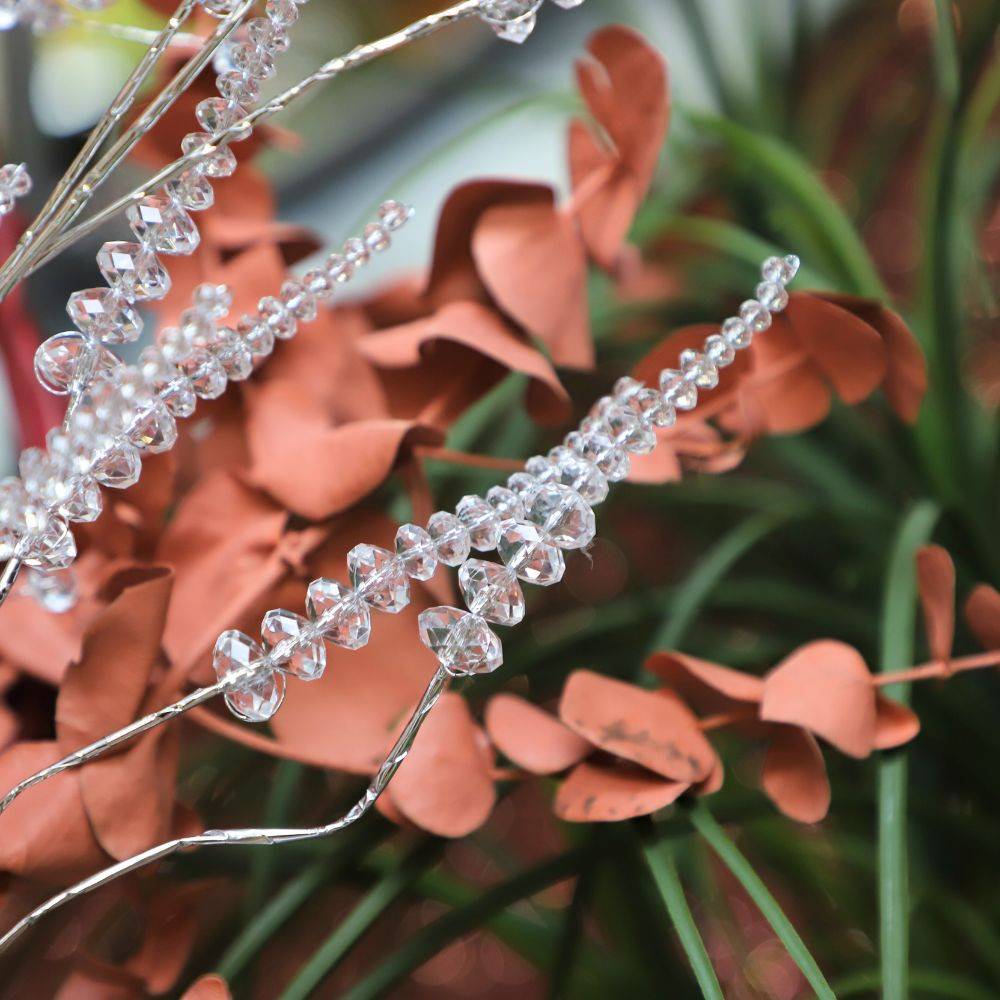 Branche de Fleurs «Cristal» en verre transparent 90cm Chemin de campagne - Imagen 2