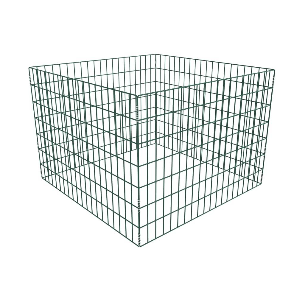 Bac à compost carré en acier laqué 700L pour déchets de jardin Vert – ComfortXL Outdoor Living - Image 1