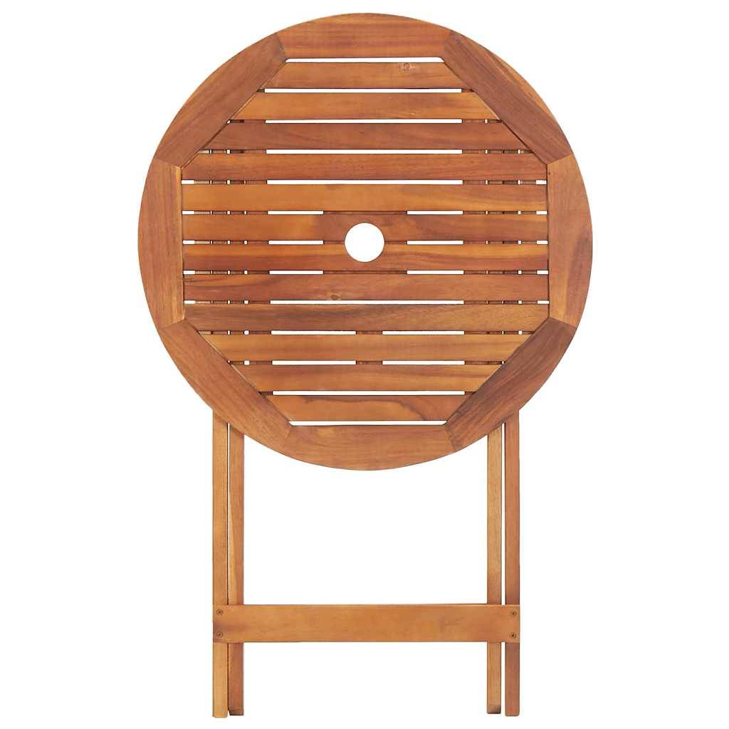 Table de Bistro Ronde Pliante en Bois d'Acacia Huilé, Ø 60 cm avec Trou pour Parasol – ComfortXL Outdoor Living - Image 6