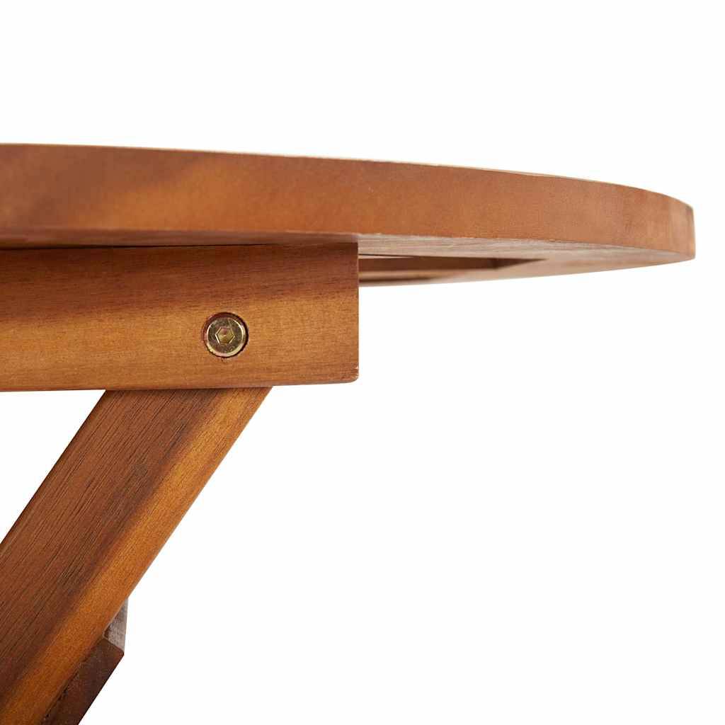 Table de Bistro Ronde Pliante en Bois d'Acacia Huilé, Ø 60 cm avec Trou pour Parasol – ComfortXL Outdoor Living - Image 5