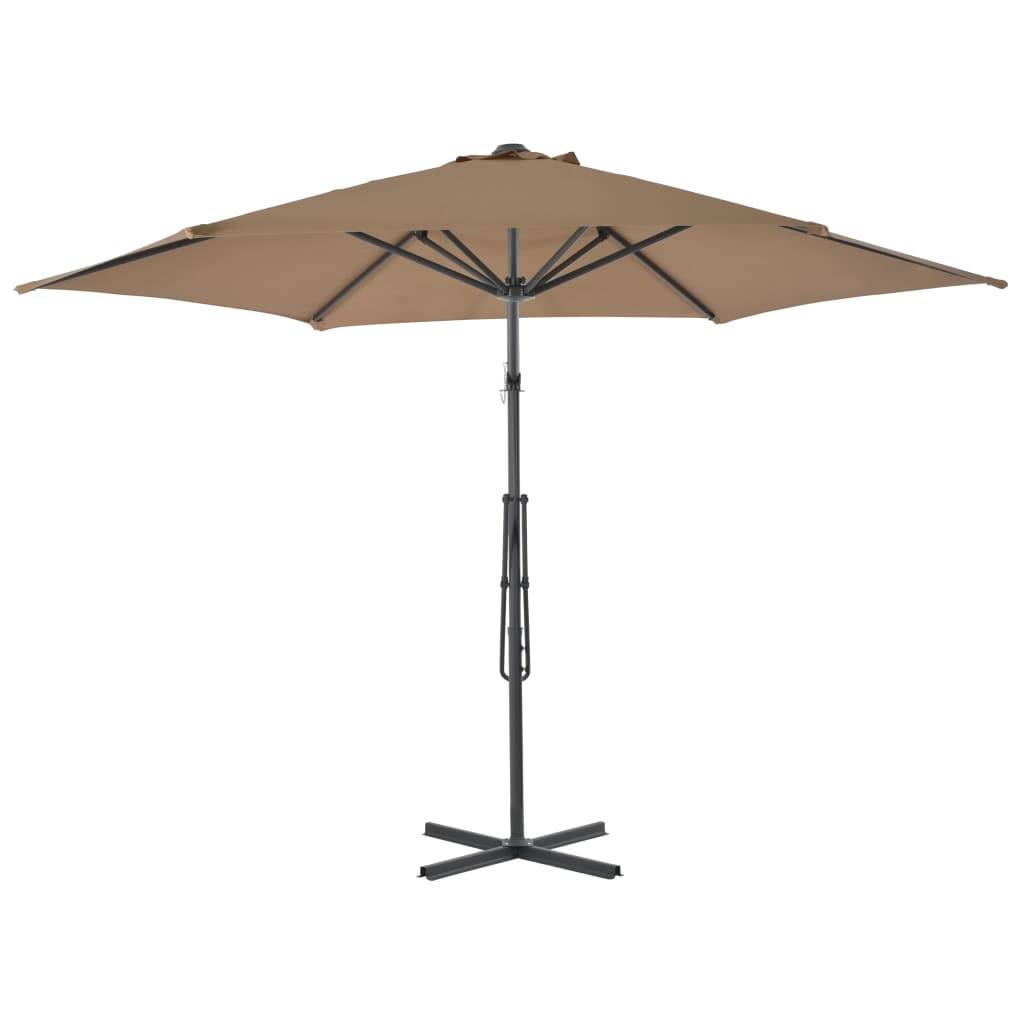 Helloshop26 - Parasol mobilier de jardin d'extérieur avec poteau en acier 300 cm taupe - Imagen 3