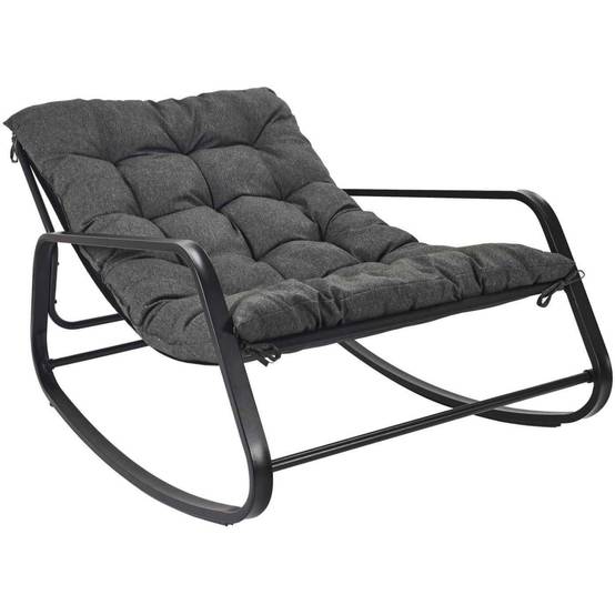 The Home Deco Factory - Fauteuil de jardin à bascule en métal Miamii - Image 1
