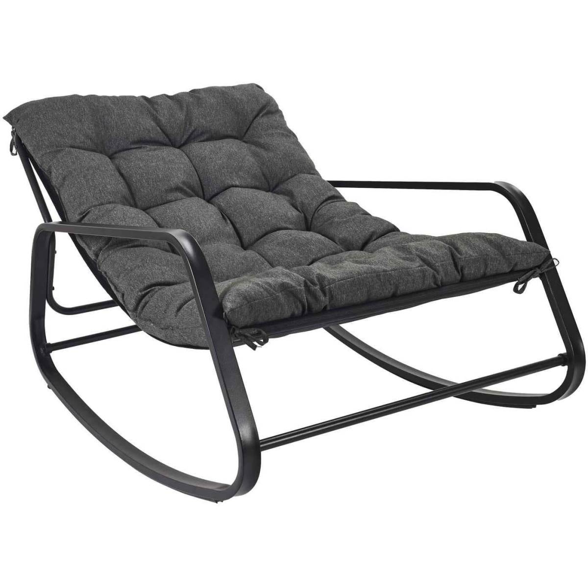 The Home Deco Factory - Fauteuil de jardin à bascule en métal Miamii - Image 1