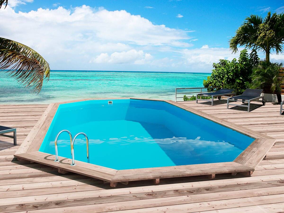 Piscine Bois "sao Paulo" - 6.57 X 4.07 X 1.20 M + Pompe à Chaleur - Puissance 6.1 Kw -habitat Et Jardin - Imagen 3