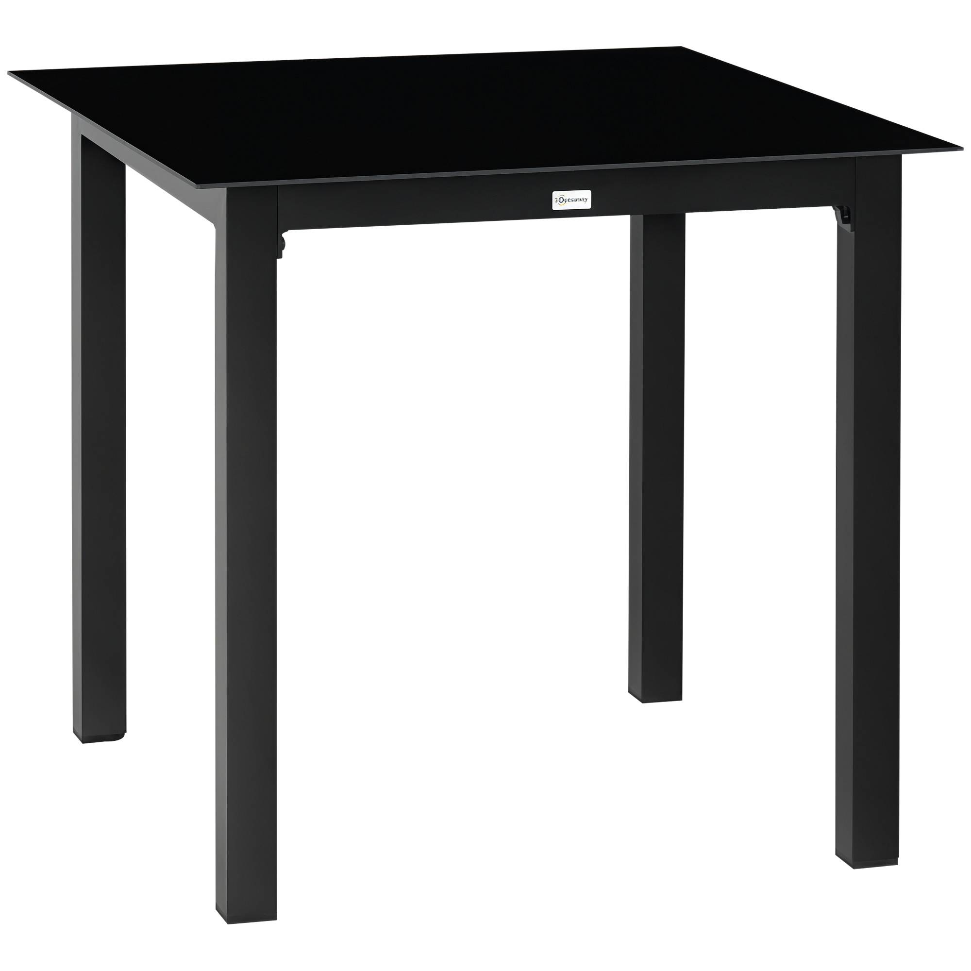 ComfortXL - Table de jardin extérieure aluminium verre noir 80 x 80 cm pour 4 personnes stable - ComfortXL Outdoor Living - Image 1