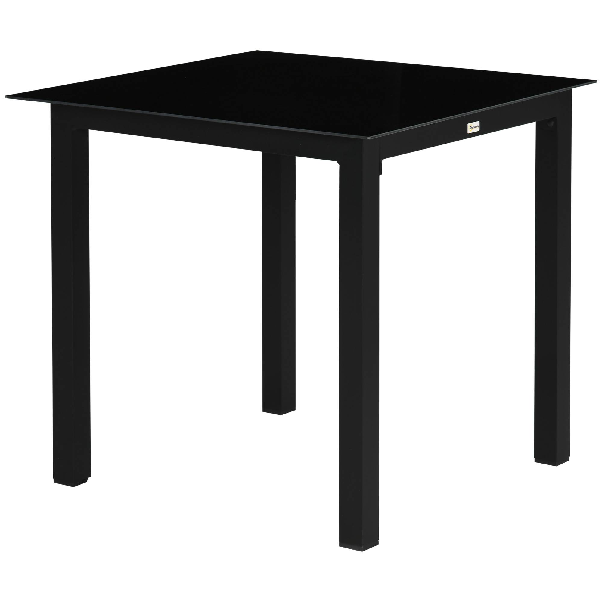 ComfortXL - Table de jardin extérieure aluminium verre noir 80 x 80 cm pour 4 personnes stable - ComfortXL Outdoor Living - Image 2