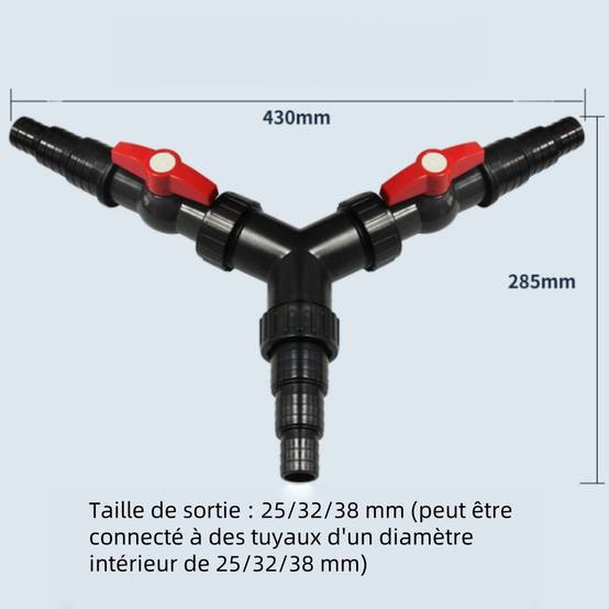 Raccord d'arrosage en Y -Distributeur Y 25-32-38mm avec Valves de Réglage pour Bassin et Arrosage - Living123 - Image 5