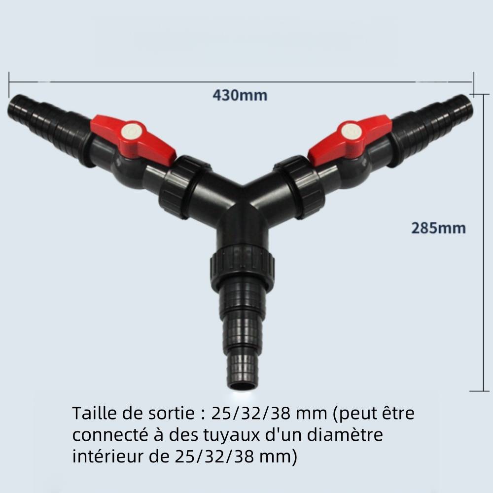 Raccord d'arrosage en Y -Distributeur Y 25-32-38mm avec Valves de Réglage pour Bassin et Arrosage - Living123 - Image 5