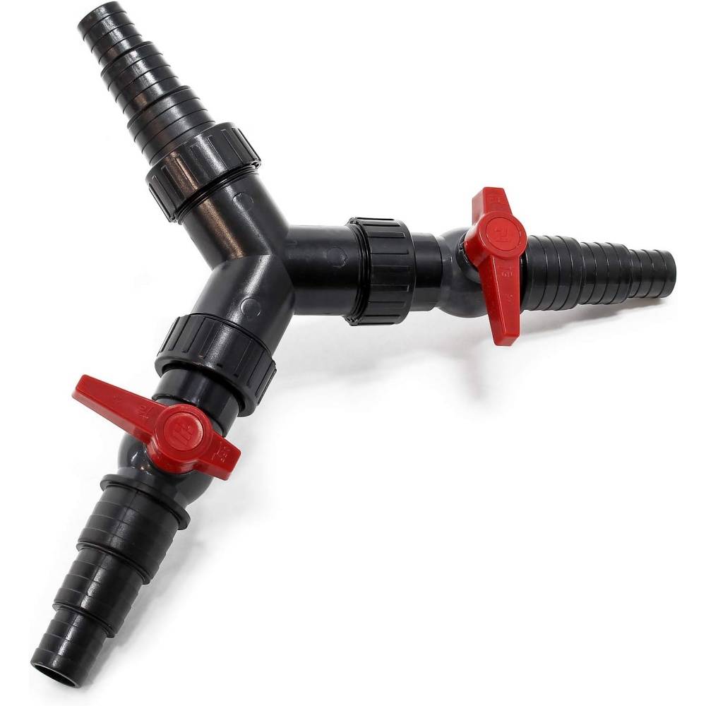 Raccord d'arrosage en Y -Distributeur Y 25-32-38mm avec Valves de Réglage pour Bassin et Arrosage - Living123 - Image 1