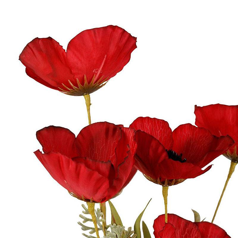 Bouquet Coquelicot Rouge Polyester 53cm - Image 4