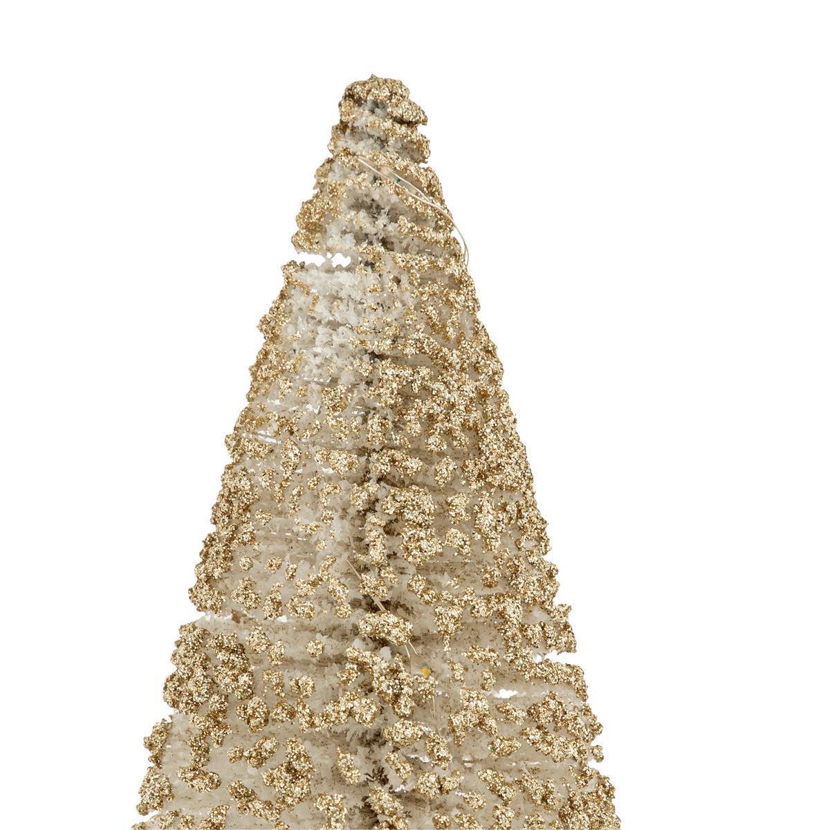 Feeric Christmas - Décoration sapin blanc et or H30cm 10 LED blanc chaud à piles - Feeric Lights & Christmas - Imagen 2