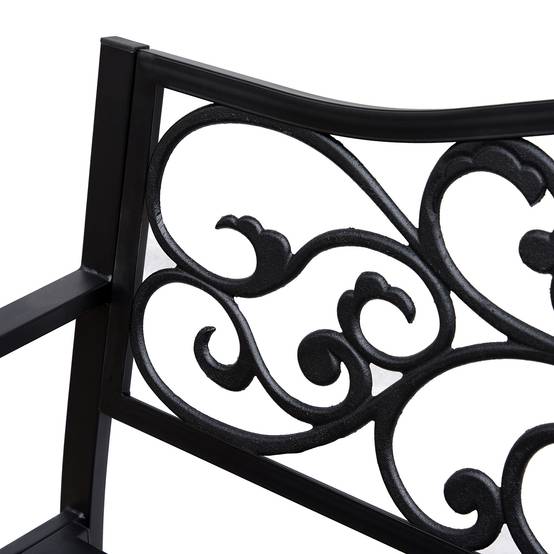 ComfortXL - Banc 3 Places Cosy Chic Métal Jardin Assise Confortable 127x60x89cm Noir - ComfortXL Outdoor Living - Image 9