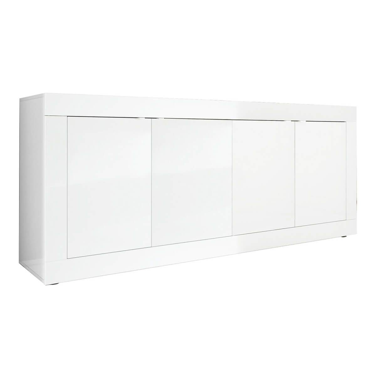 Buffet 4 Portes Finition Blanc Laqué Weiss - OTELLO - Image 1