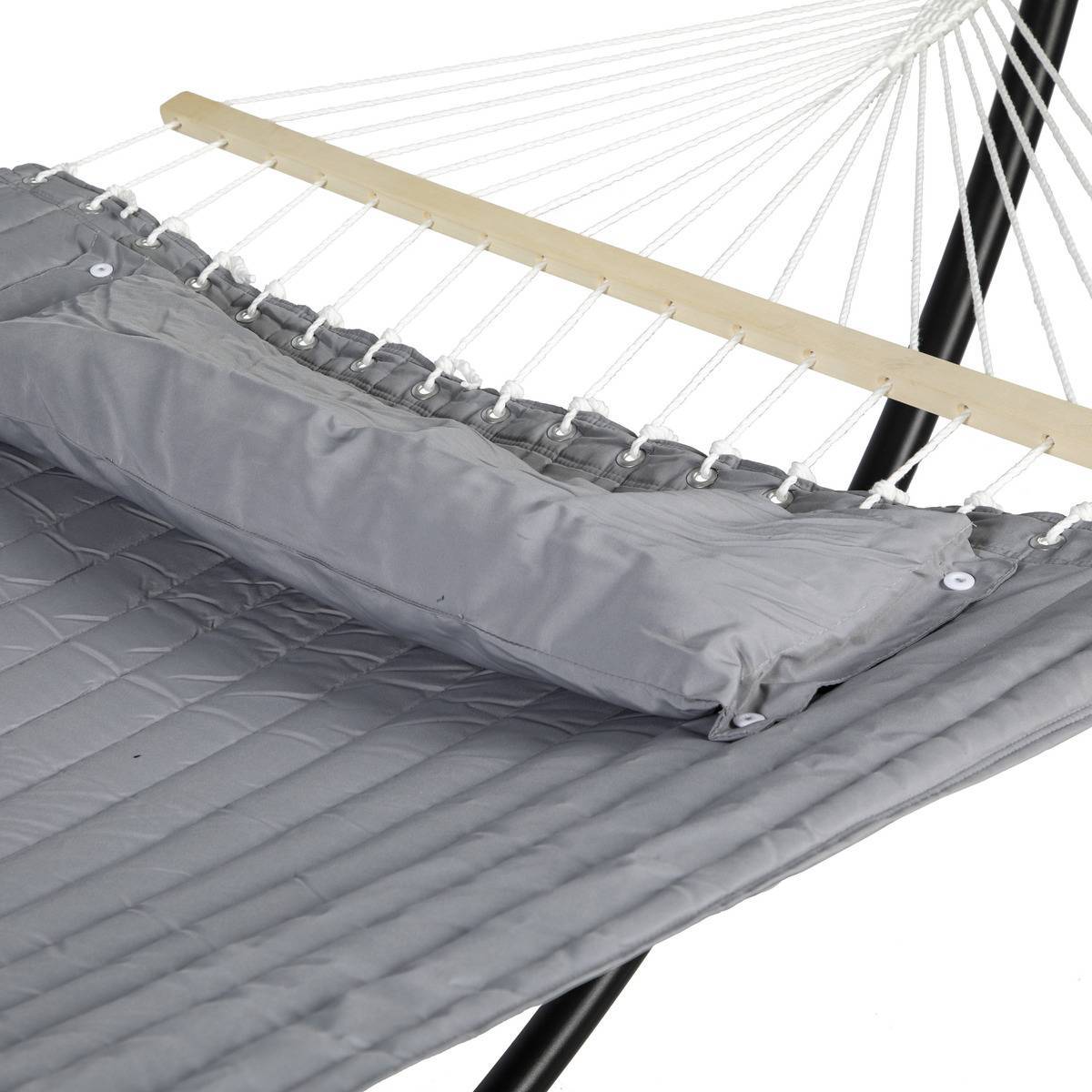 Hesperide - Toile de hamac matelassé "Akio" gris perle 190x140cm en polyester et bois Hespéride - Imagen 3