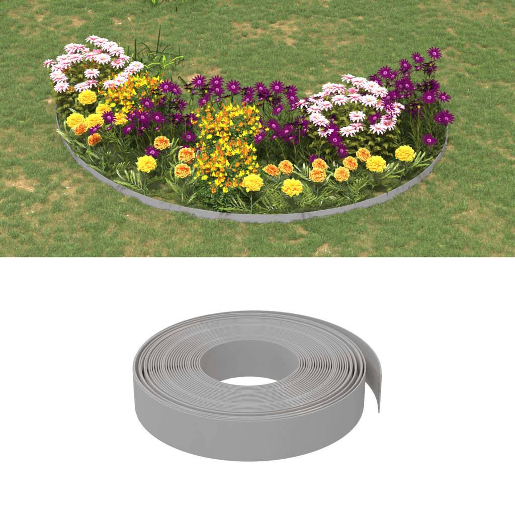 Bordure pelouse polyéthylène aménagement extérieur séparation 10mx10cm gris - ComfortXL Outdoor Living - Image 1
