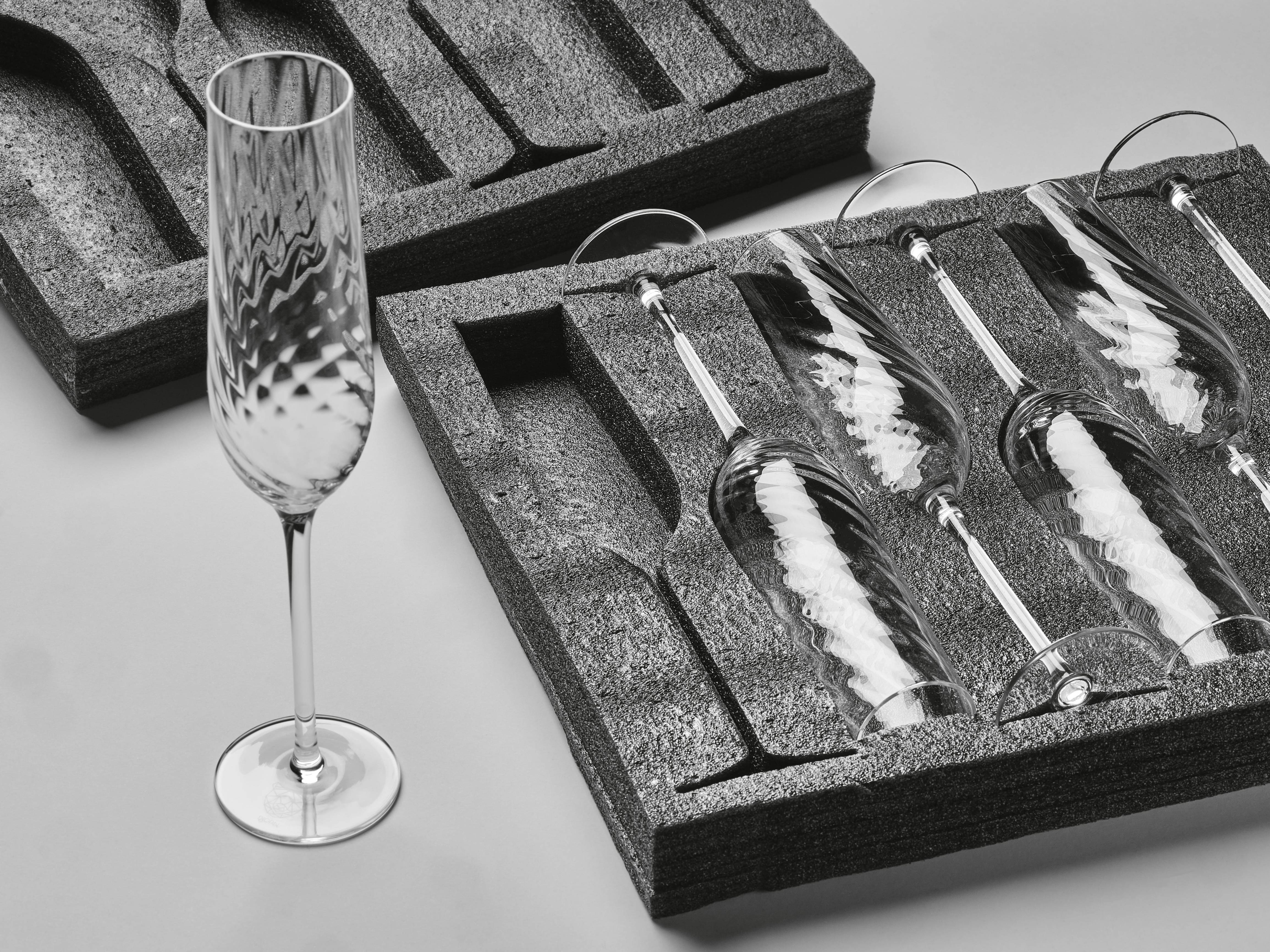 Lot de 6 Verres à champagne en Cristallin (cristal sans plomb) "STEN", Bjorn - Image 6