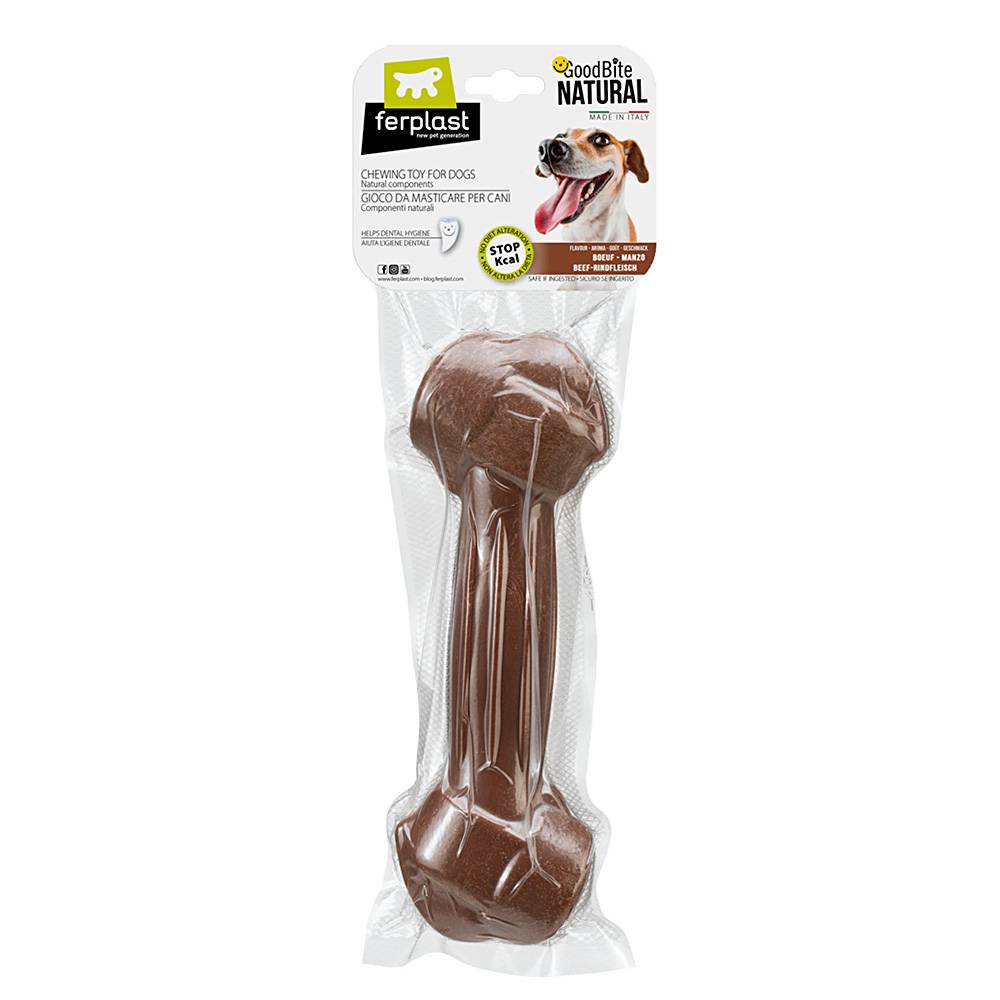 Ferplast - Ferplast GOODBITE NATURAL XXL jouet os pour l'hygiène dentaire, saveur de boeuf,  chien trés grande (+30 Kg), naturel, 1 pièce de 420g - Imagen 1