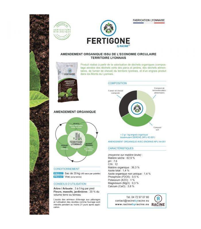Paillage compost bio enrichisseur du sol 48x20kg RACINE PRO117-48x20 - Image 2