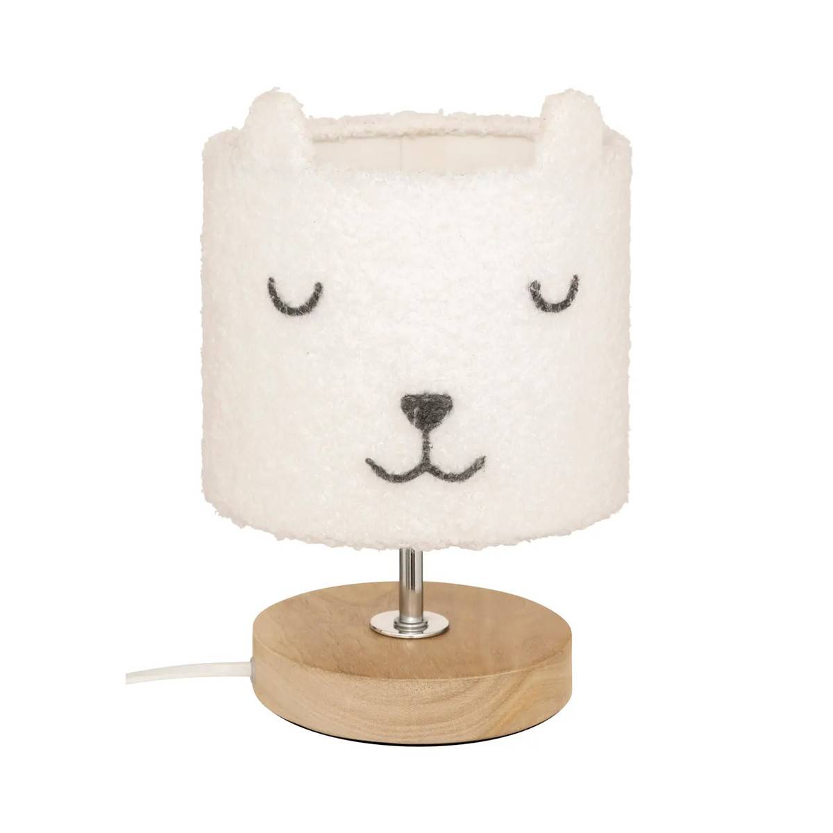 Lampe à Poser Bouclette "Toxey" 23cm Blanc - Image 1