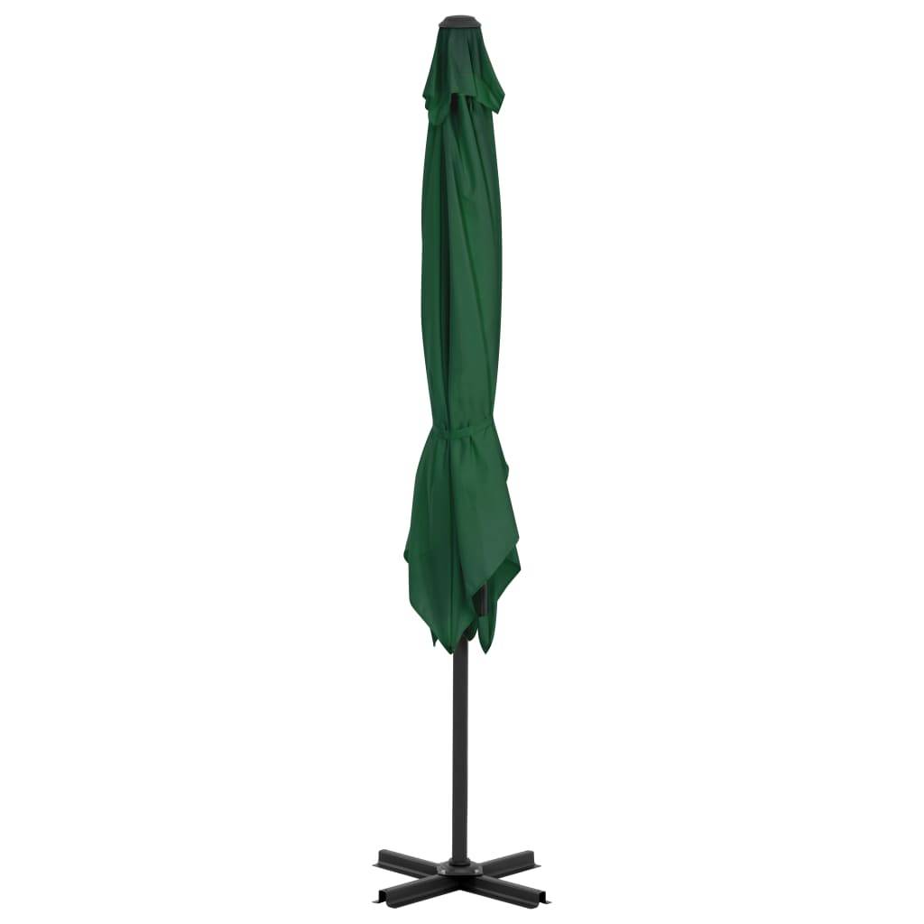 Helloshop26 - Parasol meuble de jardin en porte-à-faux et mât en aluminium 250 x 250 cm vert - Imagen 3