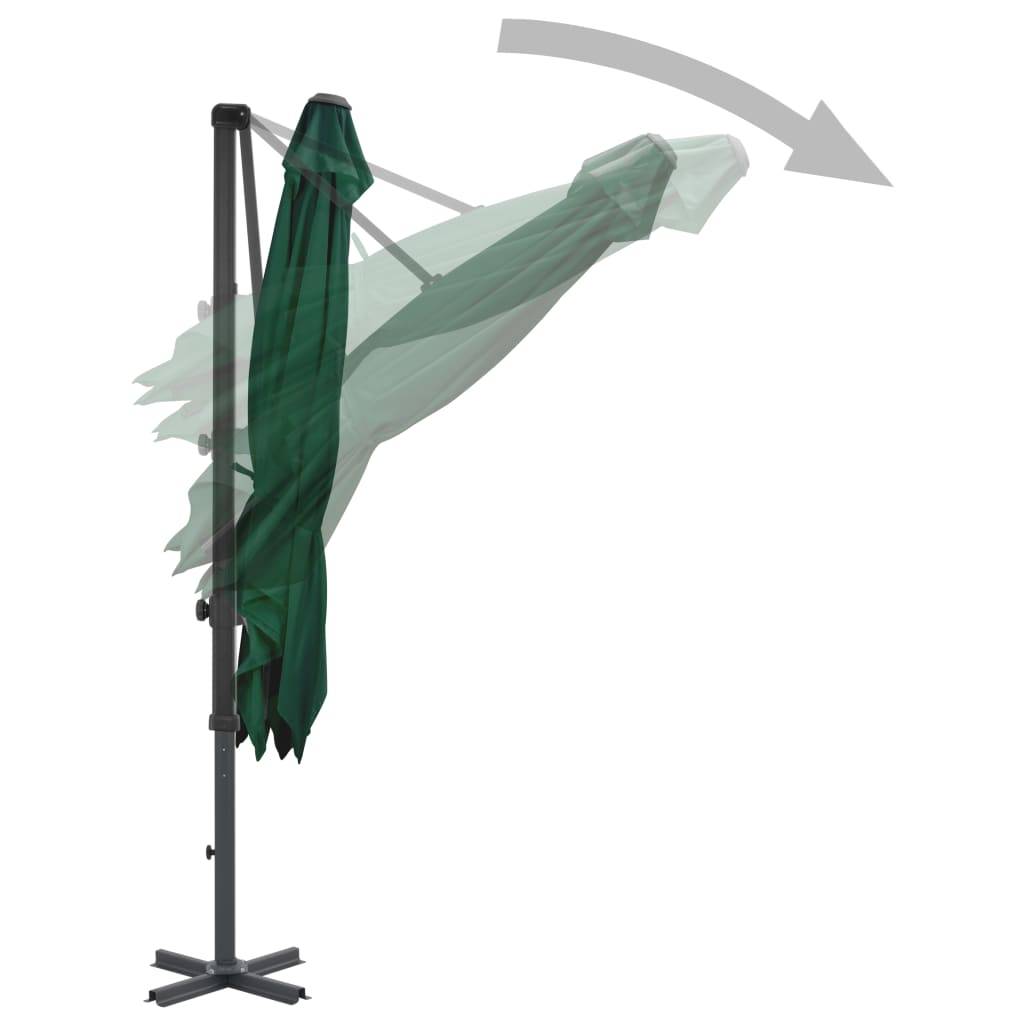 Helloshop26 - Parasol meuble de jardin en porte-à-faux et mât en aluminium 250 x 250 cm vert - Imagen 4